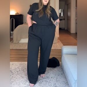 SKIMS NWT Boyfriend Loose Pants Onyx Black Size 4X Relaxed Fit Straight Leg XXXL